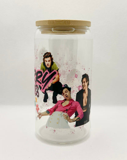 HS 16oz Clear Glass Tumbler with Straw
