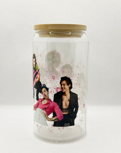 HS 16oz Clear Glass Tumbler with Straw