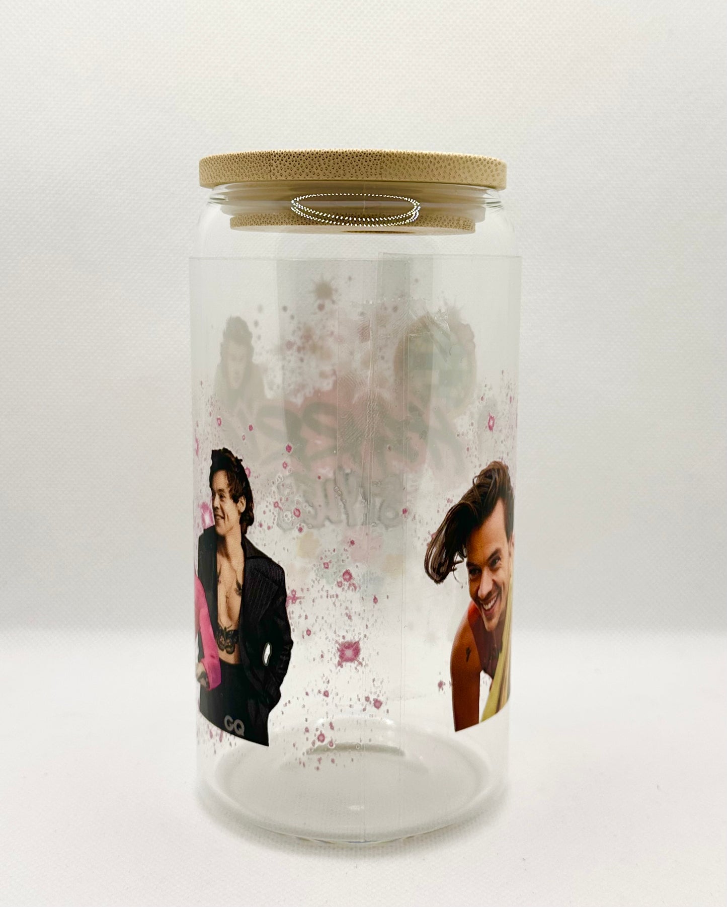 HS 16oz Clear Glass Tumbler with Straw
