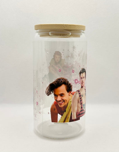 HS 16oz Clear Glass Tumbler with Straw