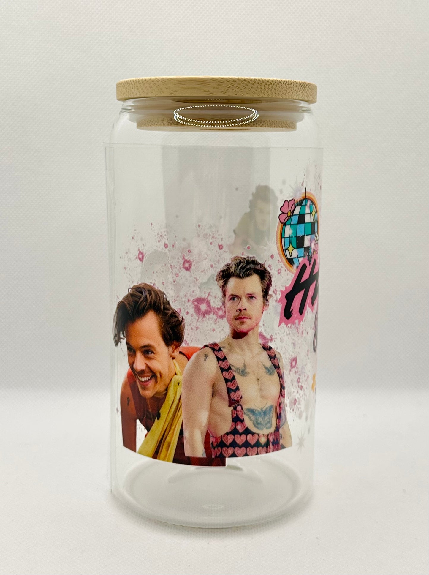 HS 16oz Clear Glass Tumbler with Straw