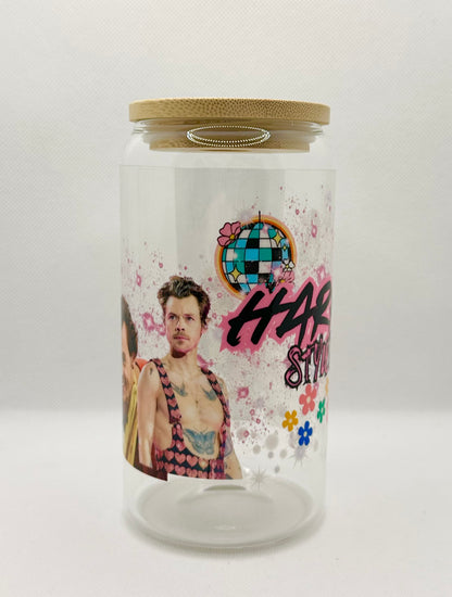 HS 16oz Clear Glass Tumbler with Straw