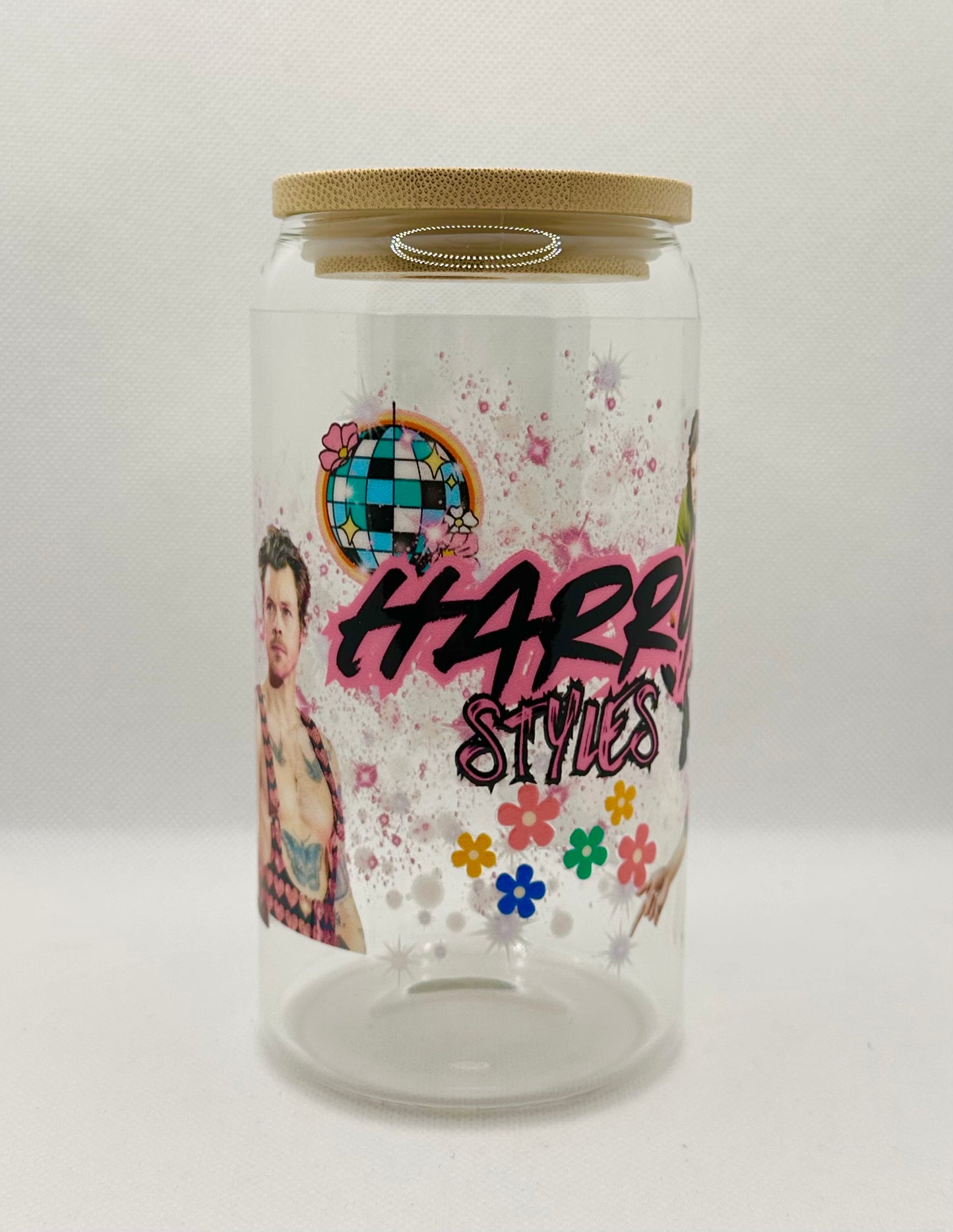 HS 16oz Clear Glass Tumbler with Straw