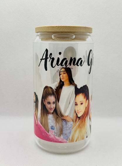 AG 16oz Clear Glass Tumbler with Straw