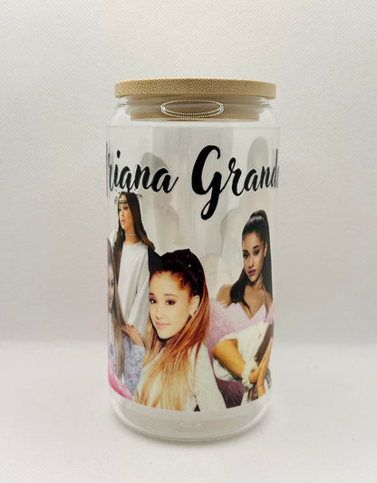 AG 16oz Clear Glass Tumbler with Straw