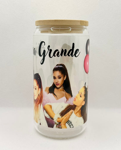 AG 16oz Clear Glass Tumbler with Straw