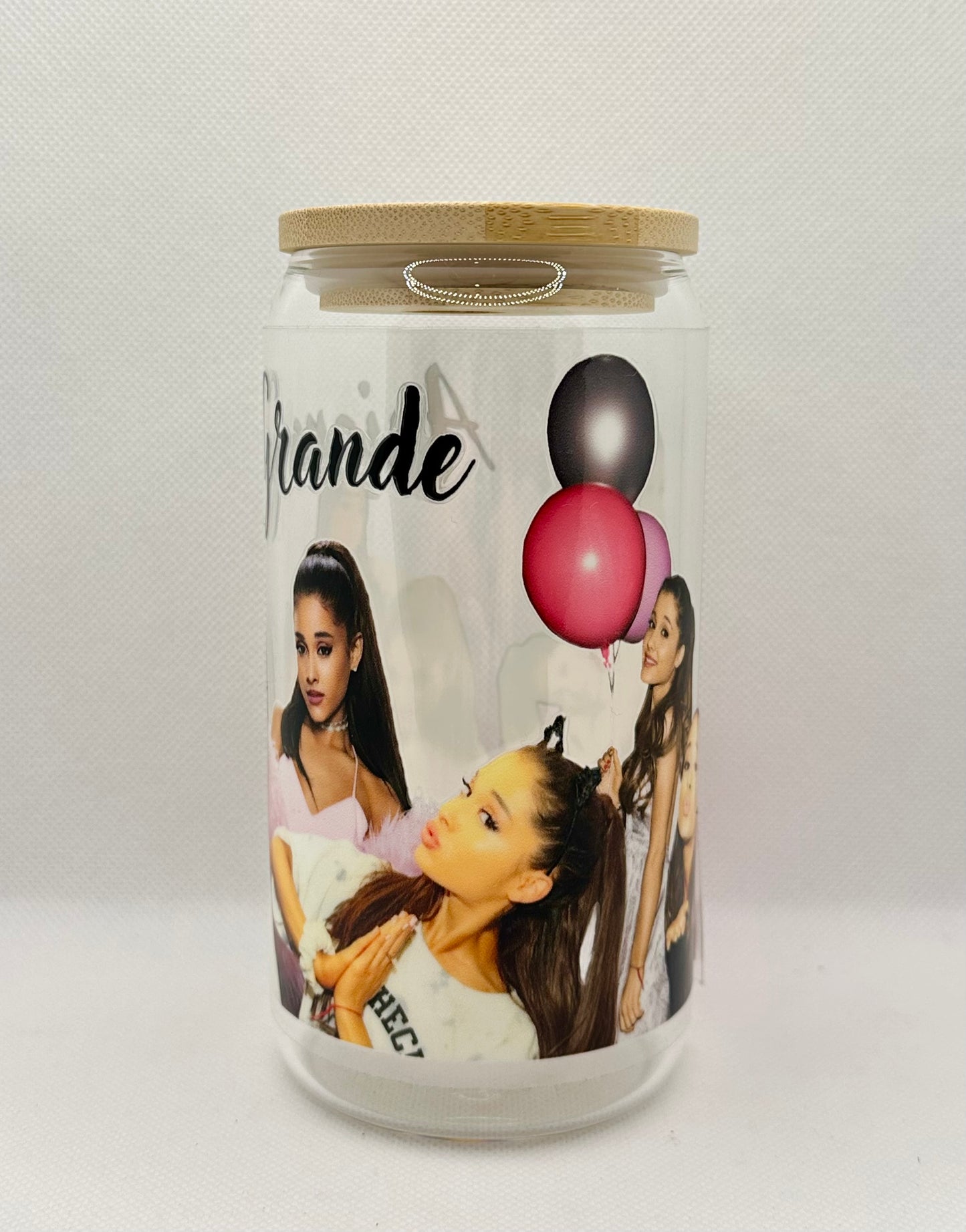 AG 16oz Clear Glass Tumbler with Straw