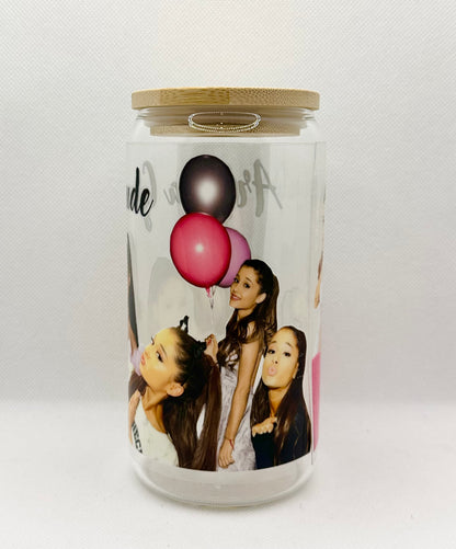 AG 16oz Clear Glass Tumbler with Straw