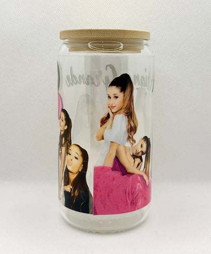 AG 16oz Clear Glass Tumbler with Straw