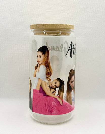 AG 16oz Clear Glass Tumbler with Straw