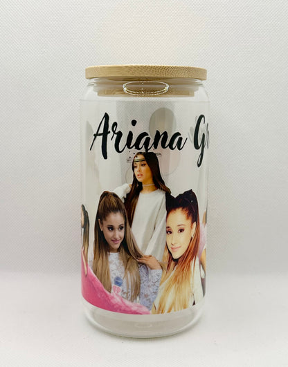 AG 16oz Clear Glass Tumbler with Straw