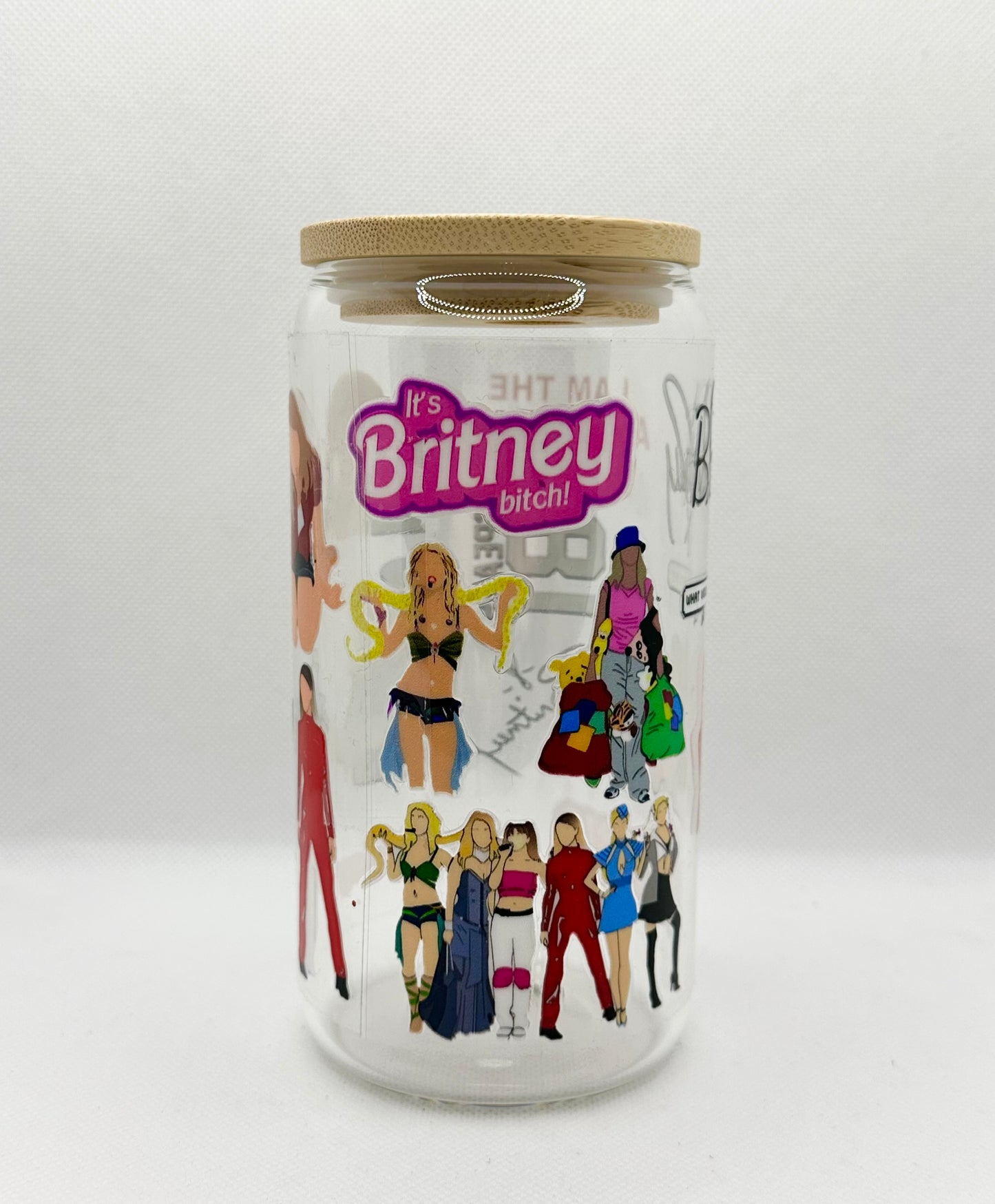 BS 16oz Clear Glass Tumbler with Straw