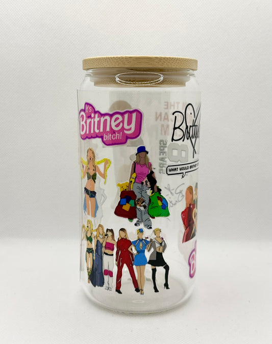 BS 16oz Clear Glass Tumbler with Straw