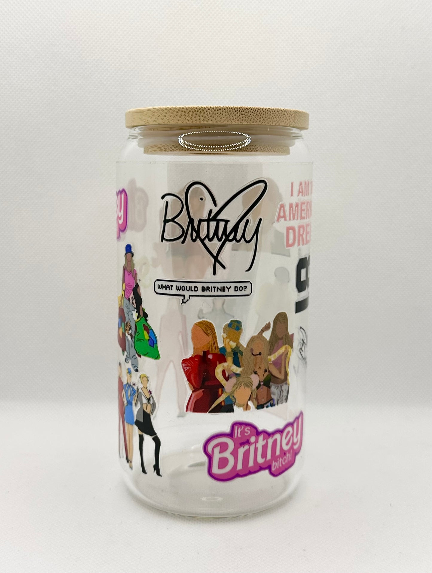 BS 16oz Clear Glass Tumbler with Straw