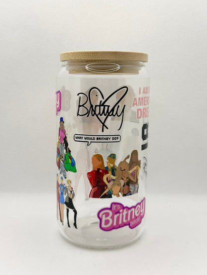 BS 16oz Clear Glass Tumbler with Straw