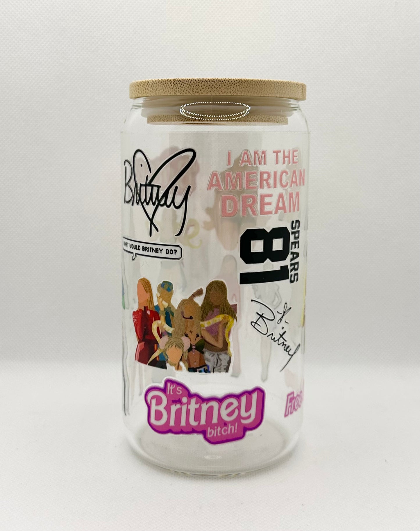 BS 16oz Clear Glass Tumbler with Straw