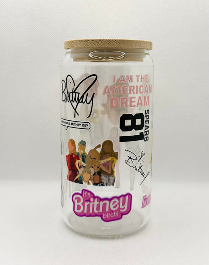 BS 16oz Clear Glass Tumbler with Straw