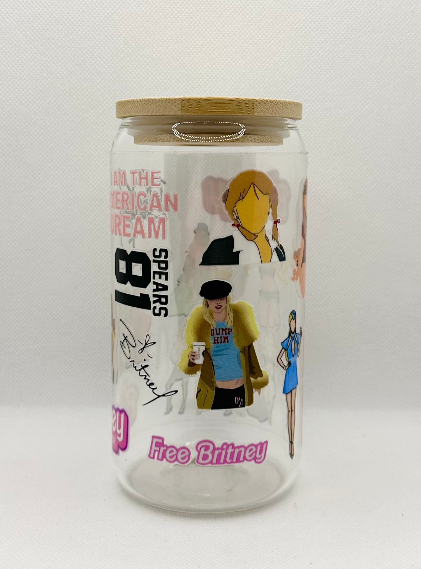 BS 16oz Clear Glass Tumbler with Straw