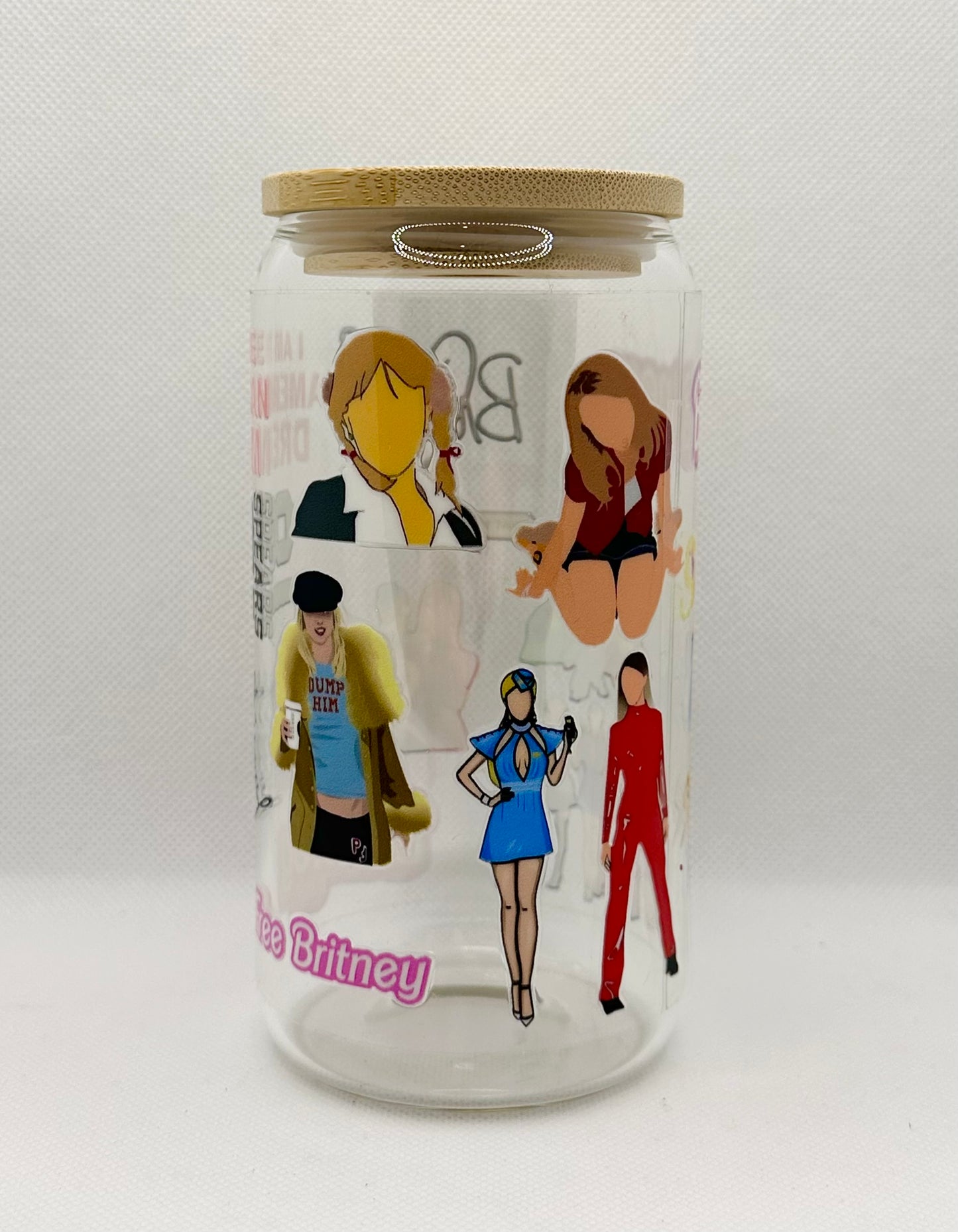 BS 16oz Clear Glass Tumbler with Straw