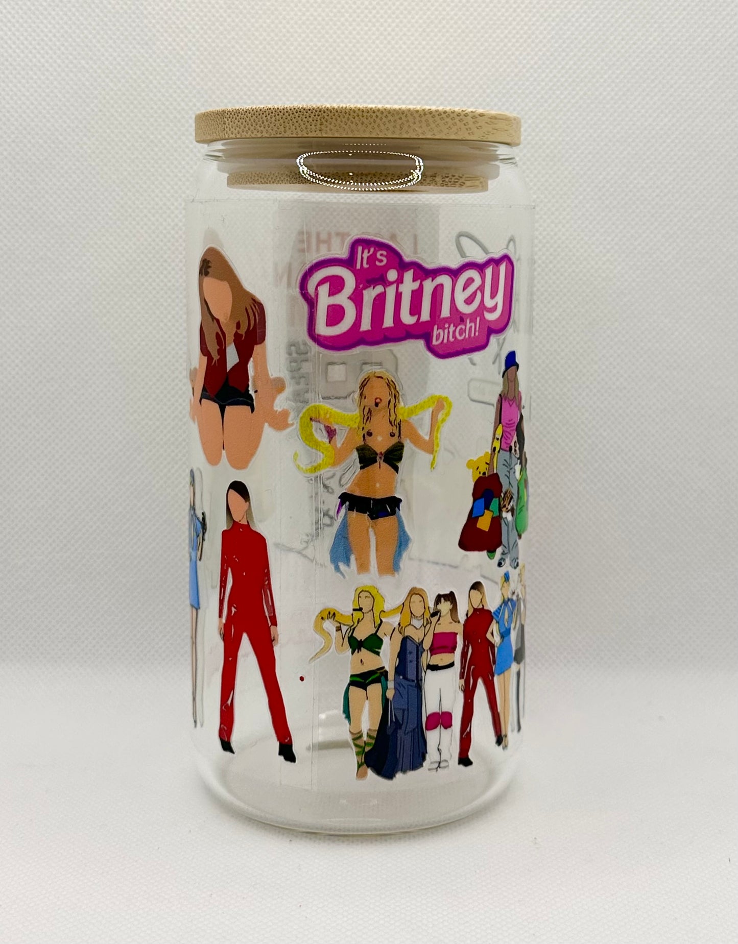 BS 16oz Clear Glass Tumbler with Straw