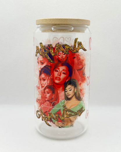 AG 16oz Clear Glass Tumbler with Straw