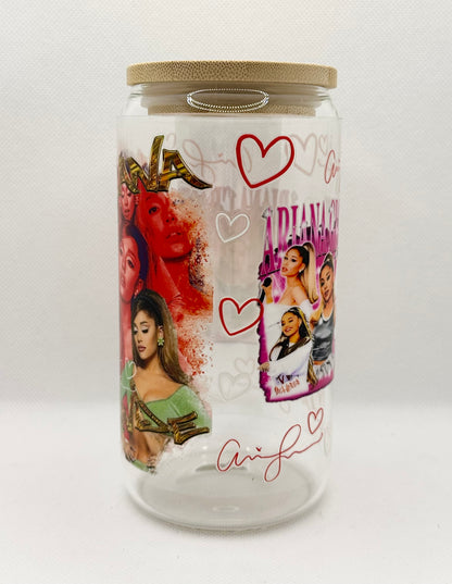 AG 16oz Clear Glass Tumbler with Straw