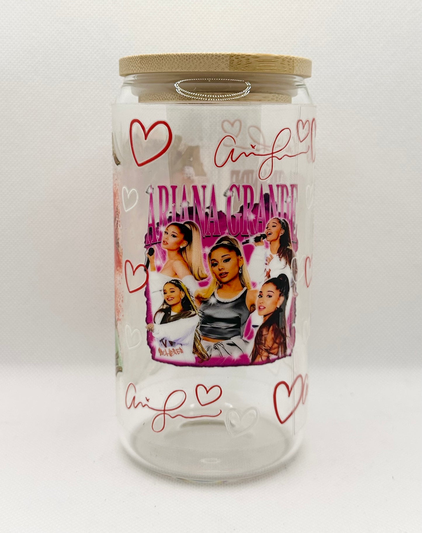 AG 16oz Clear Glass Tumbler with Straw