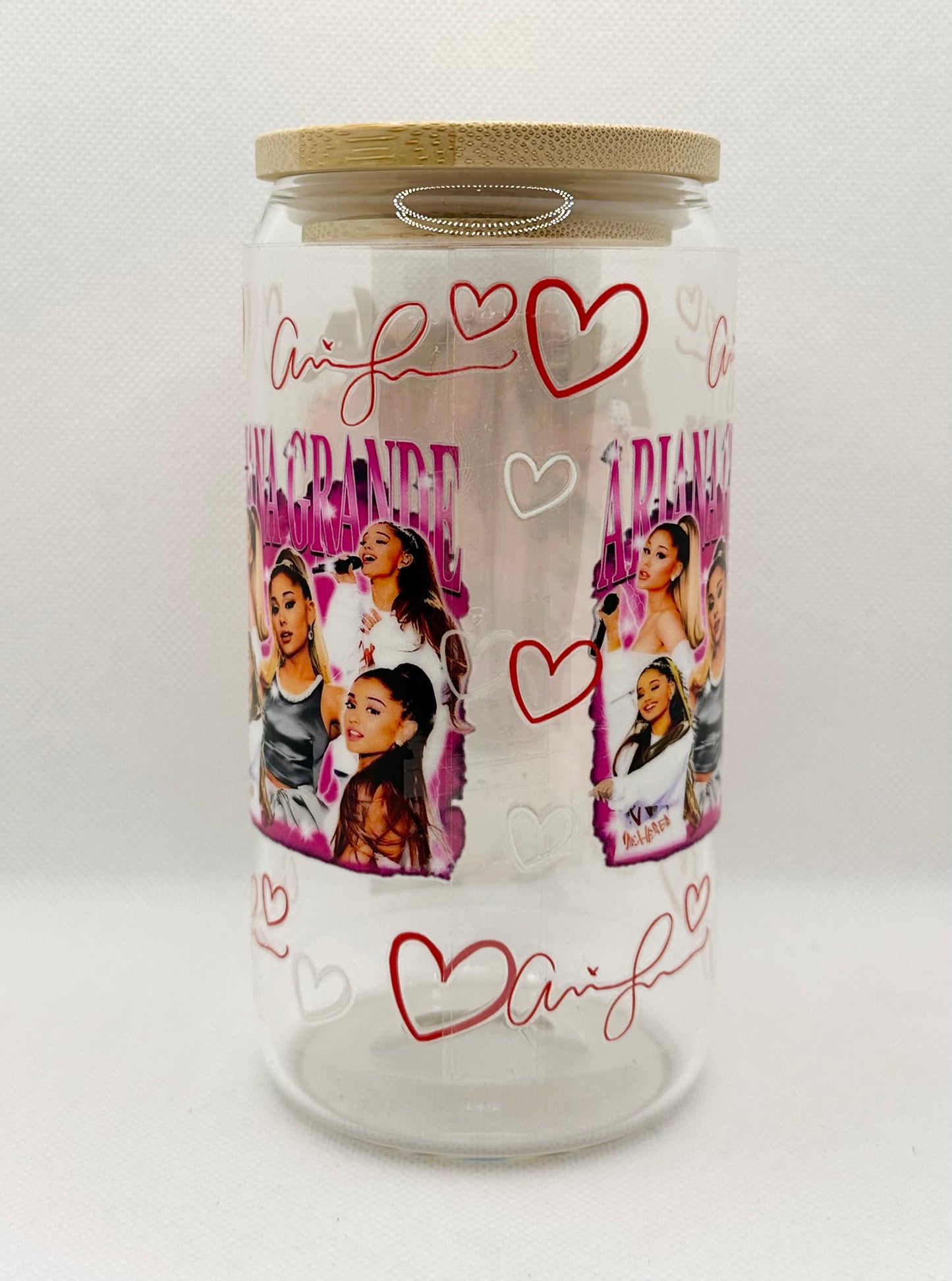 AG 16oz Clear Glass Tumbler with Straw