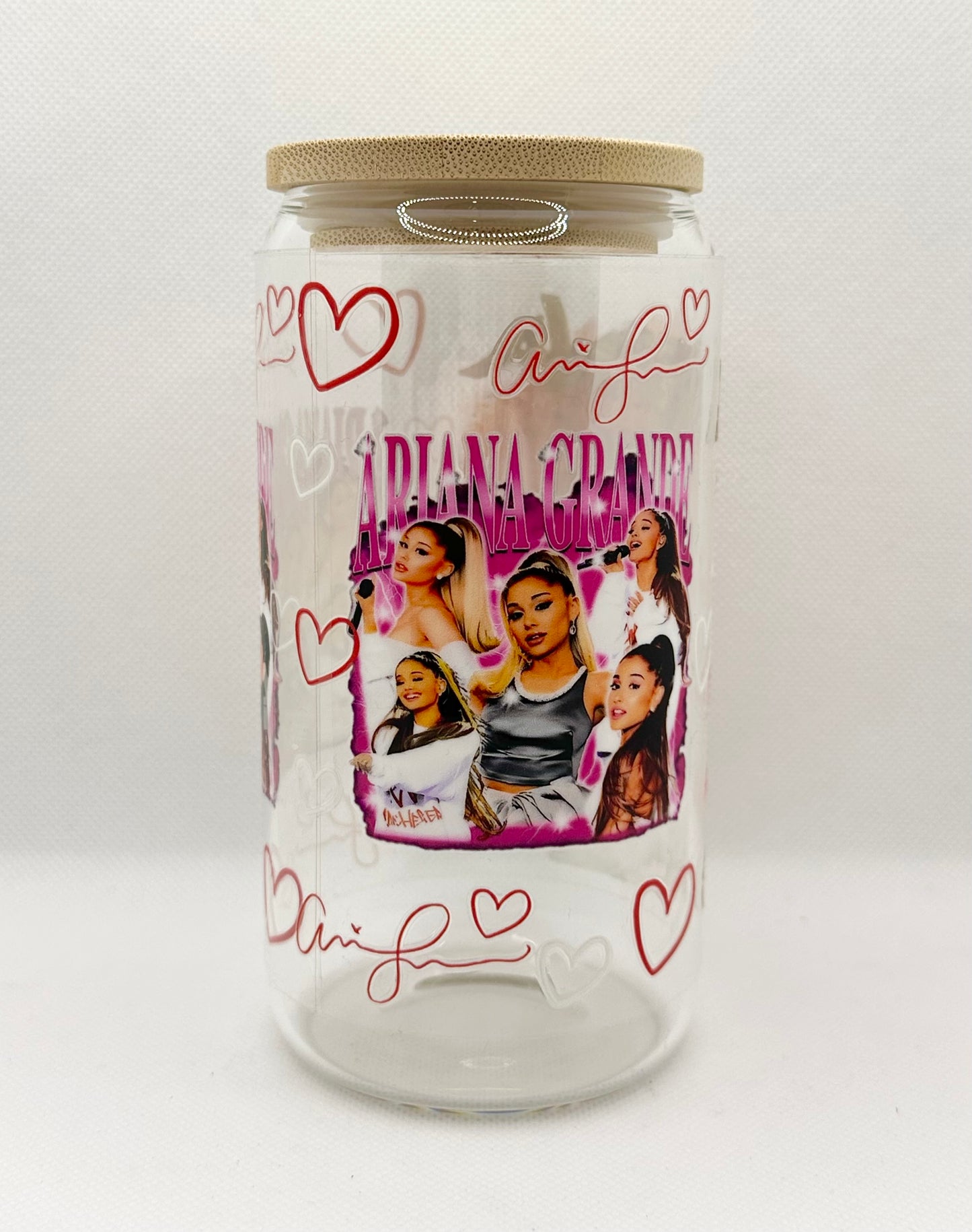 AG 16oz Clear Glass Tumbler with Straw