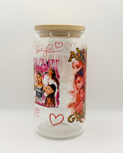 AG 16oz Clear Glass Tumbler with Straw