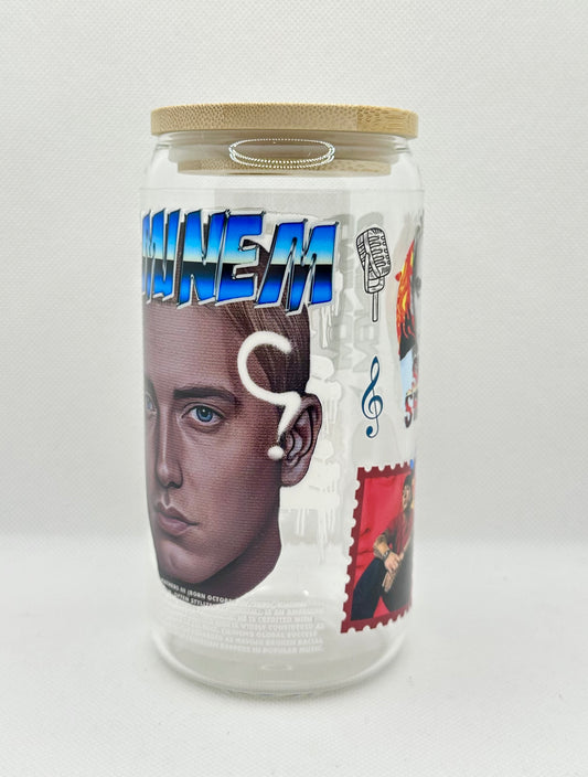 Rapper 16oz Clear Glass Tumbler with Straw