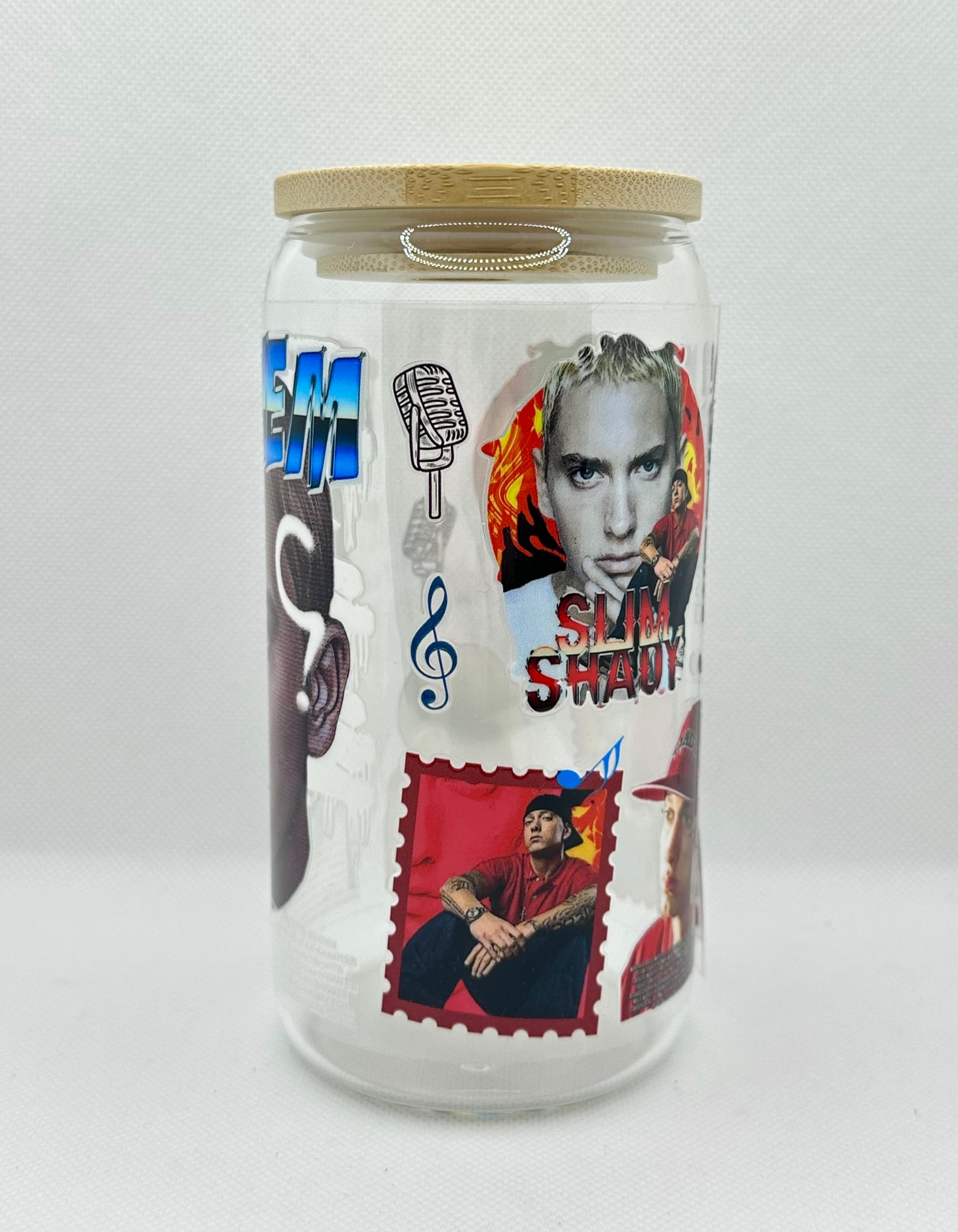 Rapper 16oz Clear Glass Tumbler with Straw