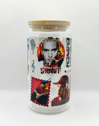 Rapper 16oz Clear Glass Tumbler with Straw