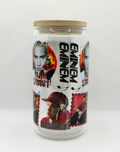 Rapper 16oz Clear Glass Tumbler with Straw