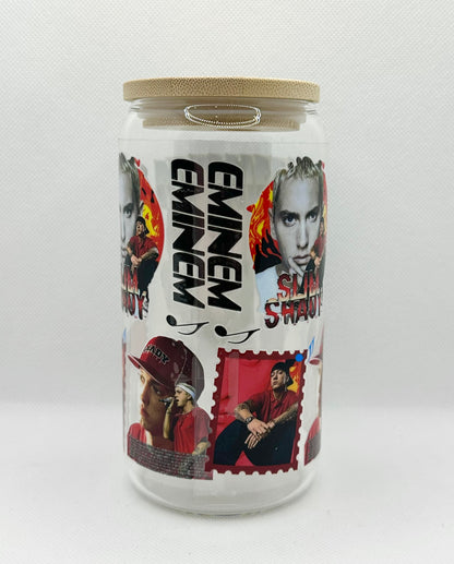Rapper 16oz Clear Glass Tumbler with Straw