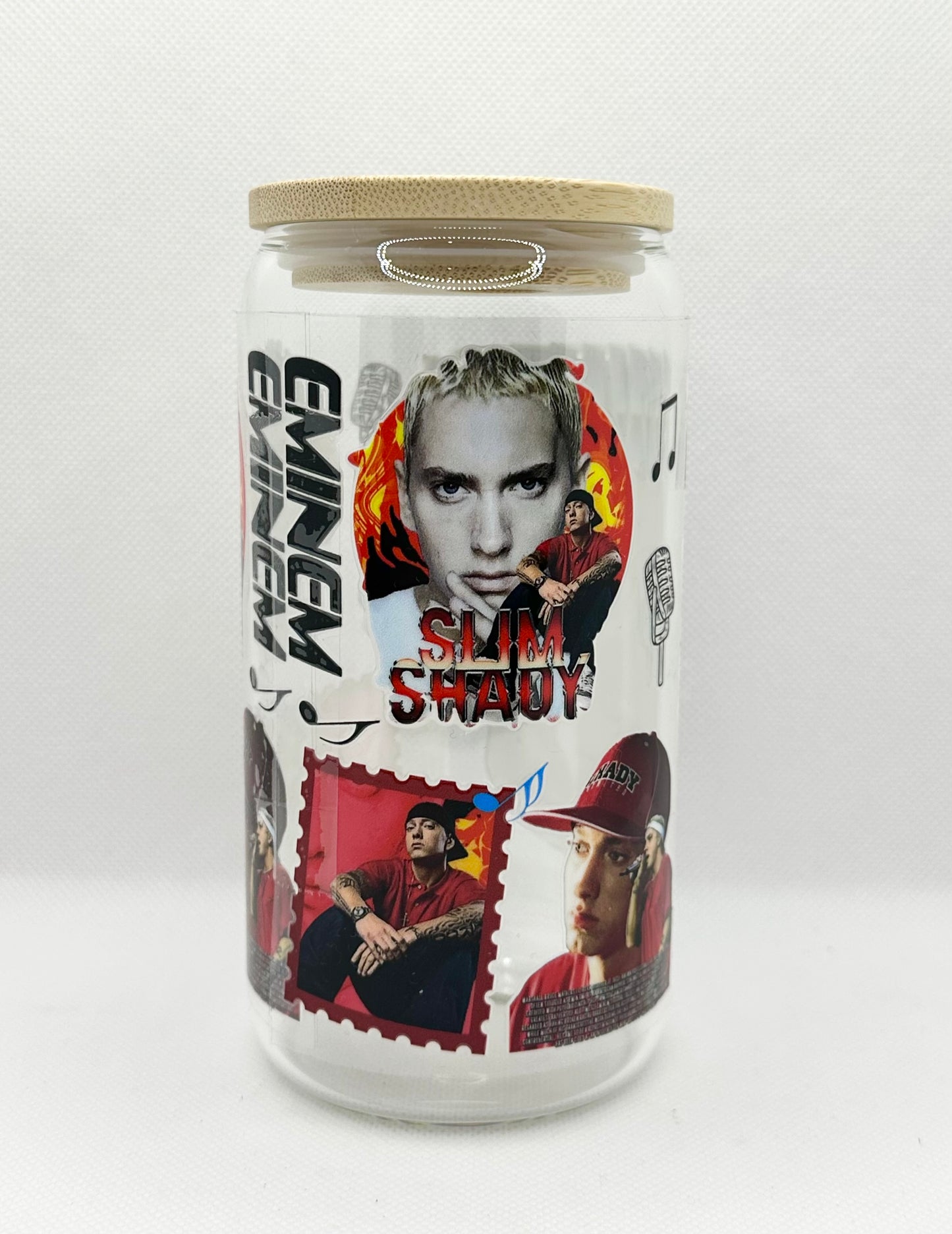 Rapper 16oz Clear Glass Tumbler with Straw