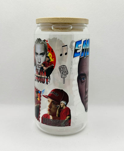 Rapper 16oz Clear Glass Tumbler with Straw