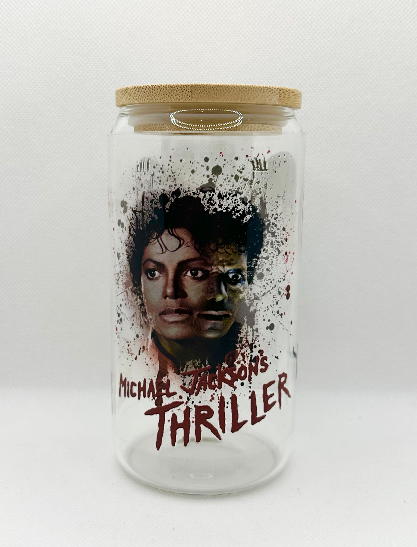 MJ 16oz Clear Glass Tumbler with Straw