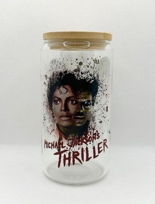 MJ 16oz Clear Glass Tumbler with Straw