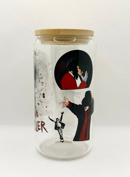 MJ 16oz Clear Glass Tumbler with Straw