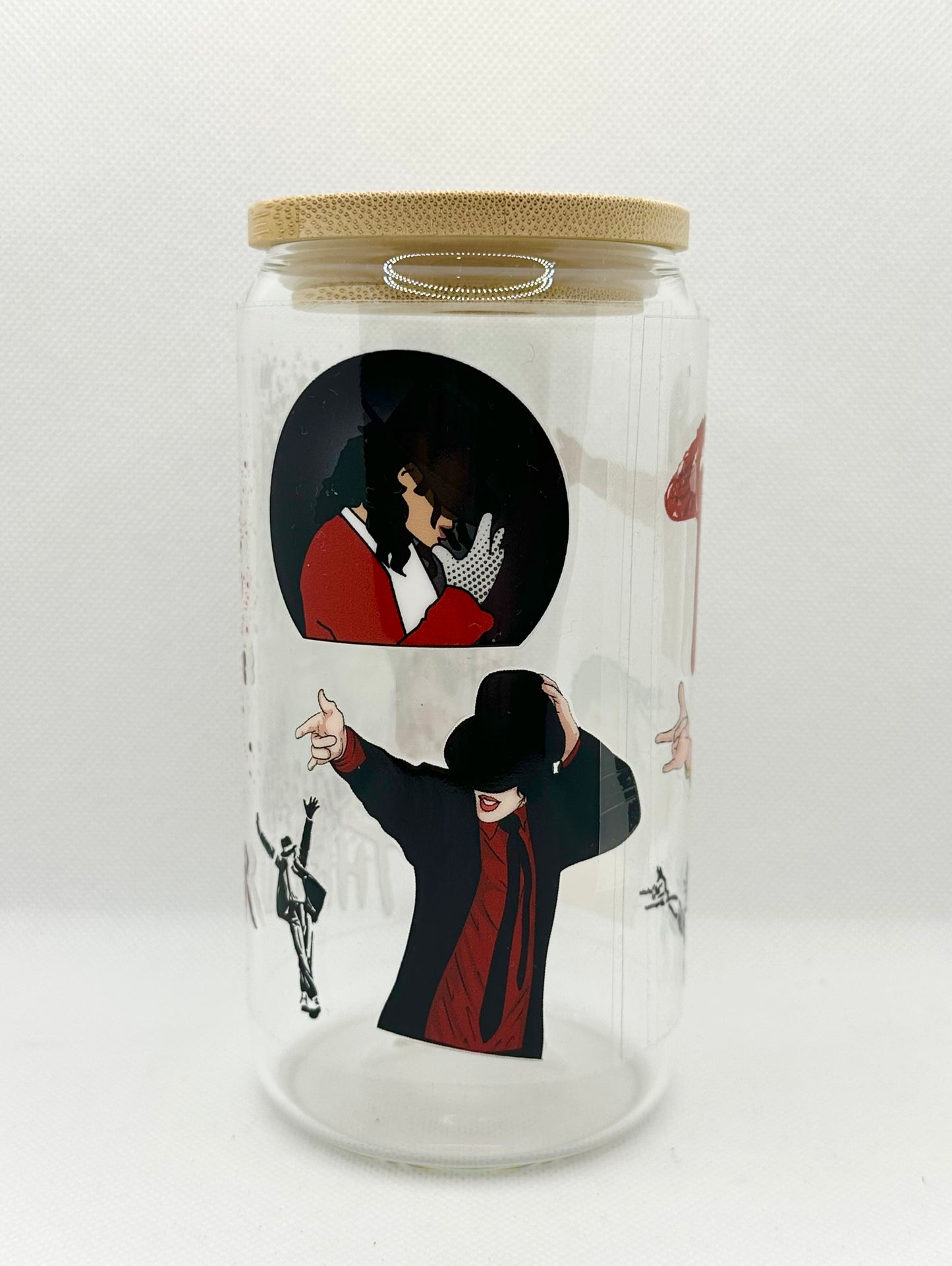 MJ 16oz Clear Glass Tumbler with Straw
