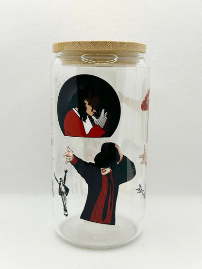 MJ 16oz Clear Glass Tumbler with Straw