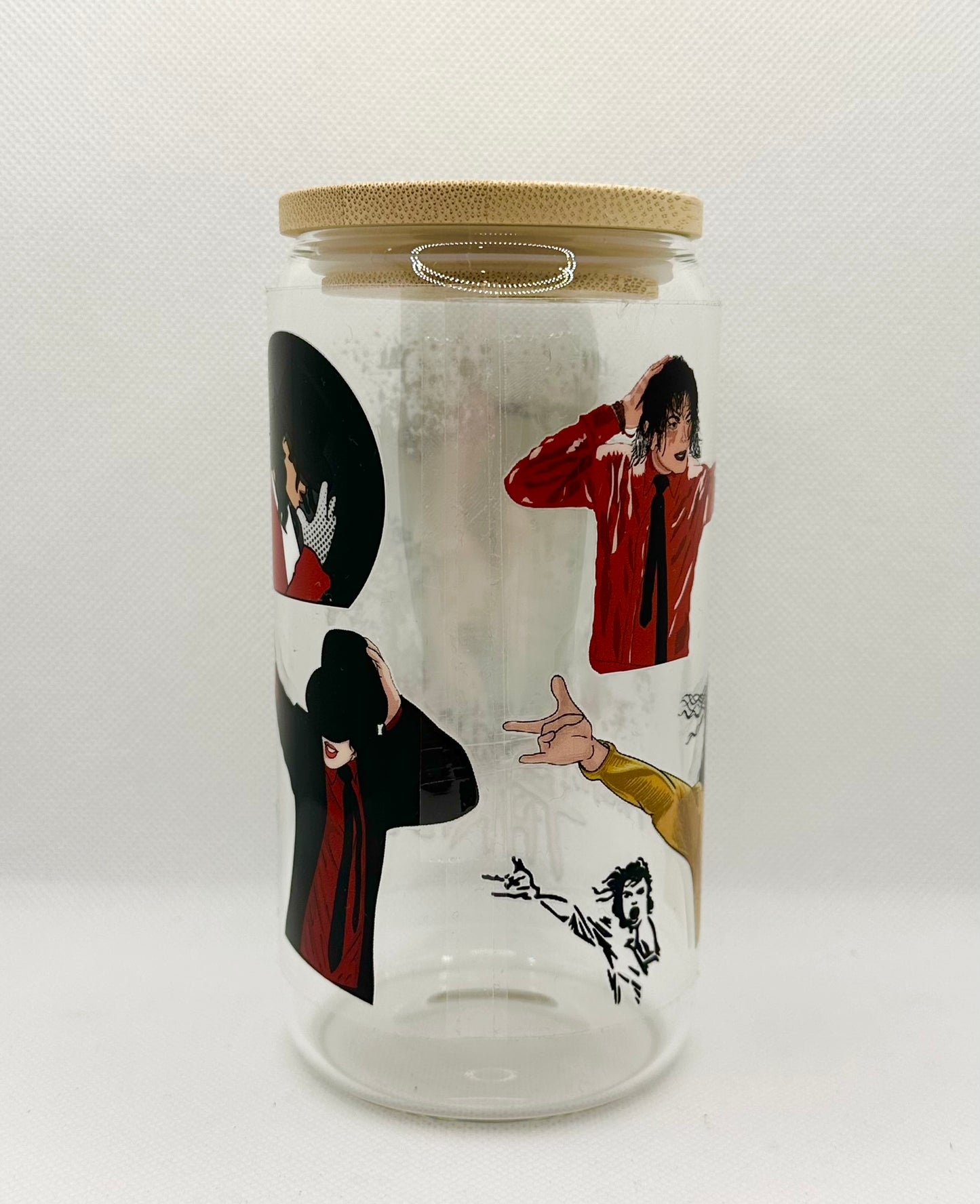 MJ 16oz Clear Glass Tumbler with Straw