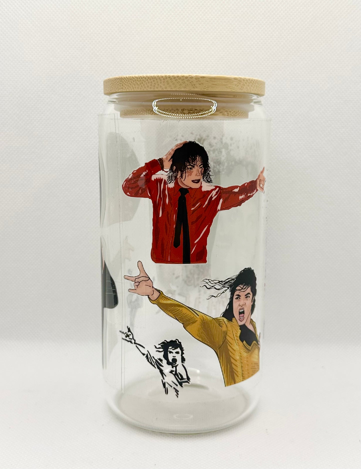 MJ 16oz Clear Glass Tumbler with Straw