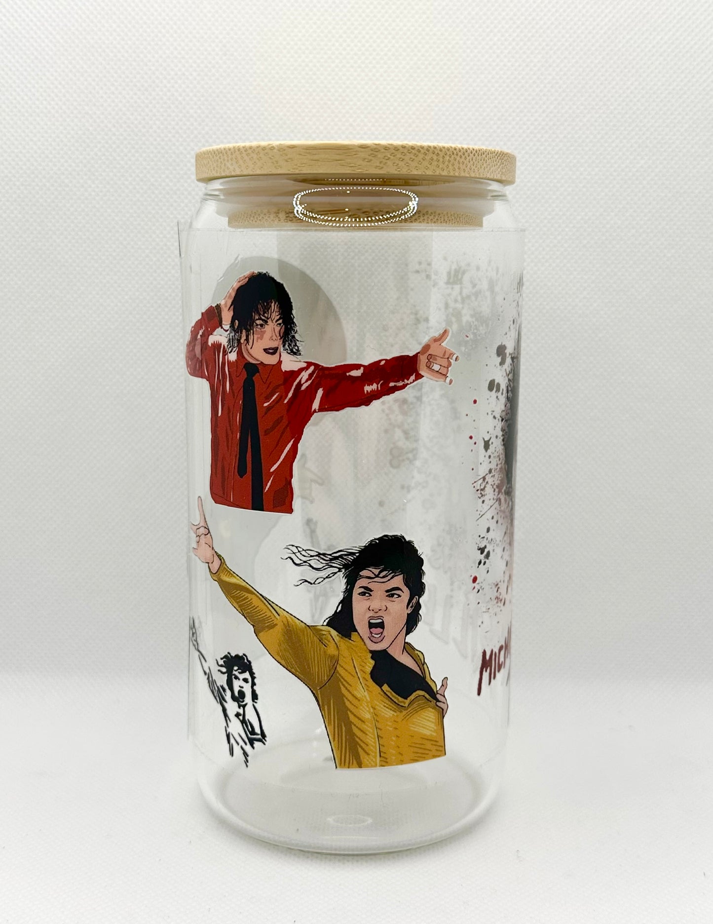 MJ 16oz Clear Glass Tumbler with Straw