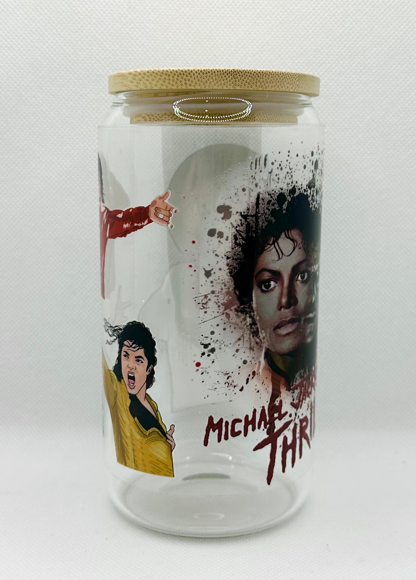 MJ 16oz Clear Glass Tumbler with Straw