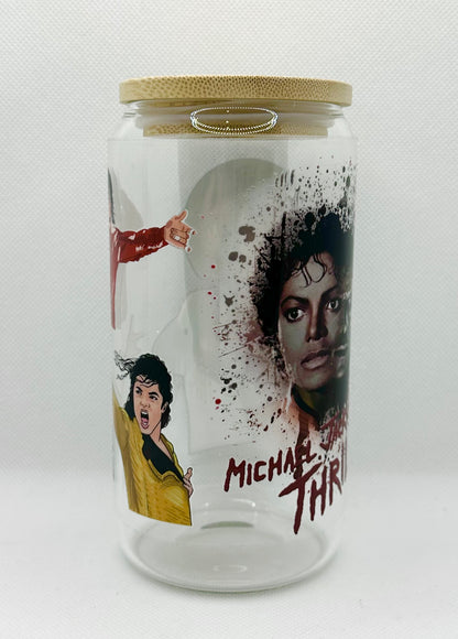 MJ 16oz Clear Glass Tumbler with Straw