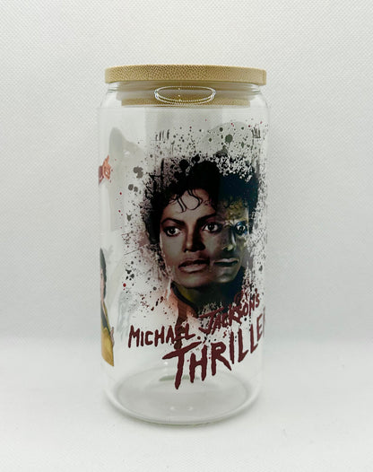 MJ 16oz Clear Glass Tumbler with Straw