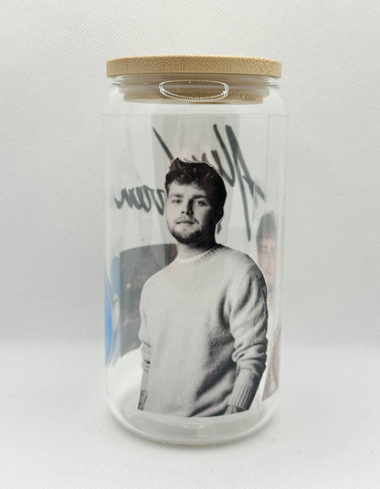 AW 16oz Clear Glass Tumbler with Straw