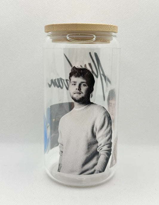 AW 16oz Clear Glass Tumbler with Straw